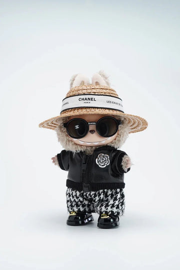 LABUBU Clothes Chanel Black Houndstooth Outift